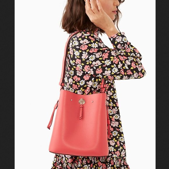 Kate Spade Marti Large Bucket Bag Dark Watermelon Gelato - Picture 2 of 16